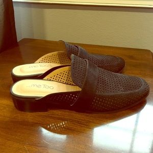Me Too, “Jacee,” Black perforated mules